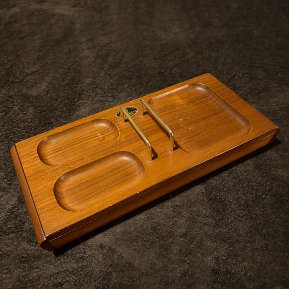 Louis Vuitton Other - Vintage Solid American Walnut Wooden Valet Tray Organizer
